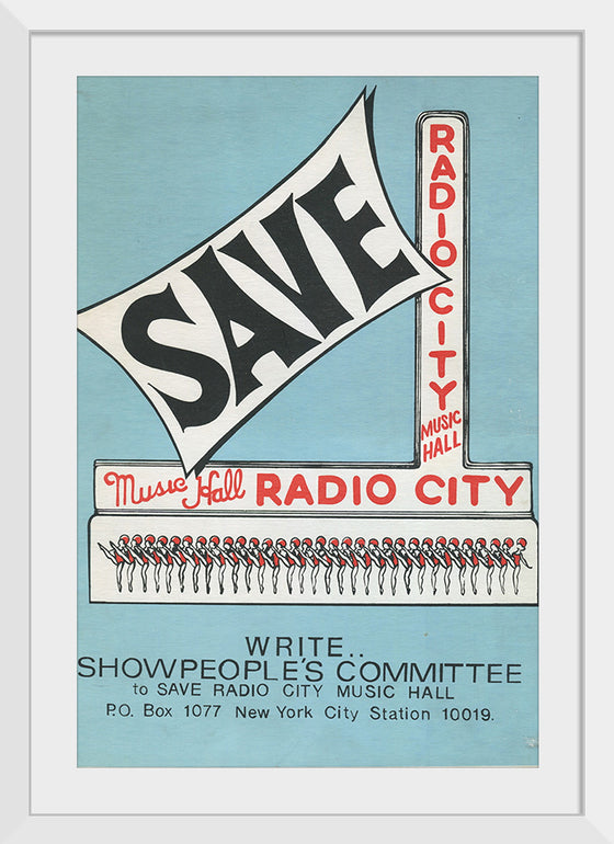 "Showpeople's Committee To Save Radio City Music Hall Poster"