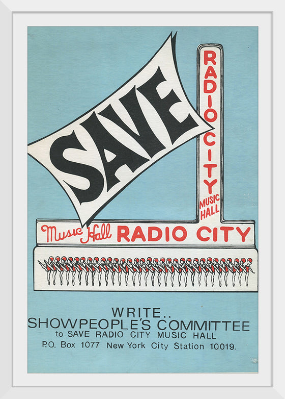 "Showpeople's Committee To Save Radio City Music Hall Poster"