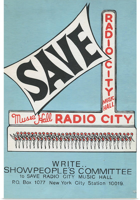 "Showpeople's Committee To Save Radio City Music Hall Poster"