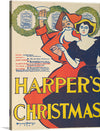Step into the enchanting world of Edward Penfield’s “Harper’s: Christmas”, a vintage illustration that captures the essence of a cherished American holiday. The artwork features an elegant woman holding a glass of wine amidst a vibrant backdrop of autumnal splendor.
