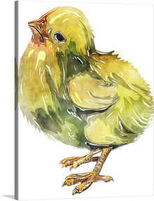  This delightful print captures the essence of youthful charm. The watercolor portrayal of a cheerful baby chick, with its sunshine-yellow plumage and playful stance, radiates warmth and joy. 