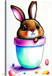  Dive into a world of enchantment with our “Watercolor Bunny” print! This delightful piece captures the playful essence of a curious bunny, peeking out from a pastel-hued cup. Every brushstroke brings vibrant colors and tender details to life, making it a perfect addition to any space that craves warmth and charm. 