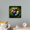 "Colorful Easter Eggs In The Grass"