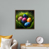 "Colorful Easter Eggs In The Grass"