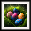 "Colorful Easter Eggs In The Grass"