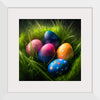 "Colorful Easter Eggs In The Grass"