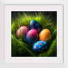 "Colorful Easter Eggs In The Grass"