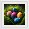 "Colorful Easter Eggs In The Grass"