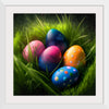 "Colorful Easter Eggs In The Grass"