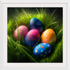 "Colorful Easter Eggs In The Grass"