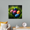 "Colorful Easter Eggs In The Grass"