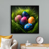 "Colorful Easter Eggs In The Grass"