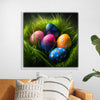 "Colorful Easter Eggs In The Grass"