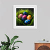 "Colorful Easter Eggs In The Grass"