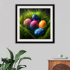 "Colorful Easter Eggs In The Grass"