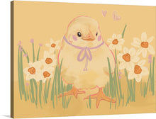  Transform your living space into a tranquil oasis with this beautiful print of a chick in a field of flowers. The painting's soft hues and intricate details will transport you to a serene countryside. Hang it in your home office or bedroom to create a calming atmosphere. It's a must-have for anyone who appreciates the beauty of nature.