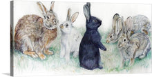  Step into the enchanting world of “Bunny Rabbits,” a captivating artwork that brings the serene and playful nature of these beloved creatures into your space. Each rabbit, meticulously painted, showcases a unique personality and charm. The blend of soft hues and detailed textures creates a harmonious balance, evoking a sense of calmness and whimsy. 