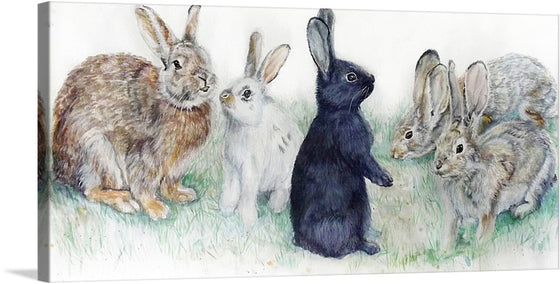 Step into the enchanting world of “Bunny Rabbits,” a captivating artwork that brings the serene and playful nature of these beloved creatures into your space. Each rabbit, meticulously painted, showcases a unique personality and charm. The blend of soft hues and detailed textures creates a harmonious balance, evoking a sense of calmness and whimsy. 