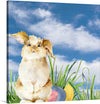 “Easter Bunny” is a delightful print that captures the essence of spring. The artwork features a cute bunny with a sky blue background and colorful Easter eggs. This print is perfect for anyone who loves bunnies or is looking for a cheerful addition to their home decor. The bunny is sitting on green grass with colorful Easter eggs scattered around.