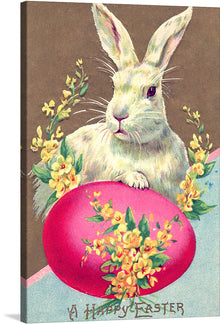  Immerse yourself in the enchanting charm of this exquisite artwork, a perfect blend of tradition and artistry. The print captures a tender moment of a graceful bunny, its eyes gleaming with the gentle touch of spring. Nestled amidst blossoming flowers, it holds an Easter egg adorned with vibrant blooms that seem to dance in celebration of renewal and hope.