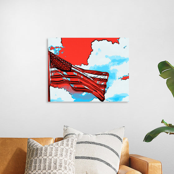 "Red White Blue Art Flag"