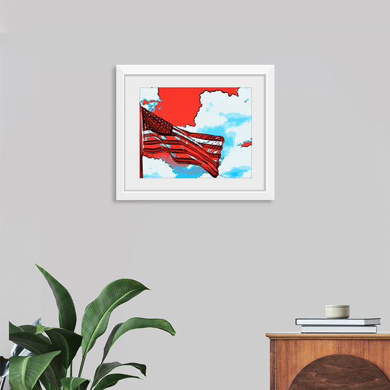 "Red White Blue Art Flag"