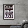 "Cherish Yesterday, Dream Tomorrow, Live Today"