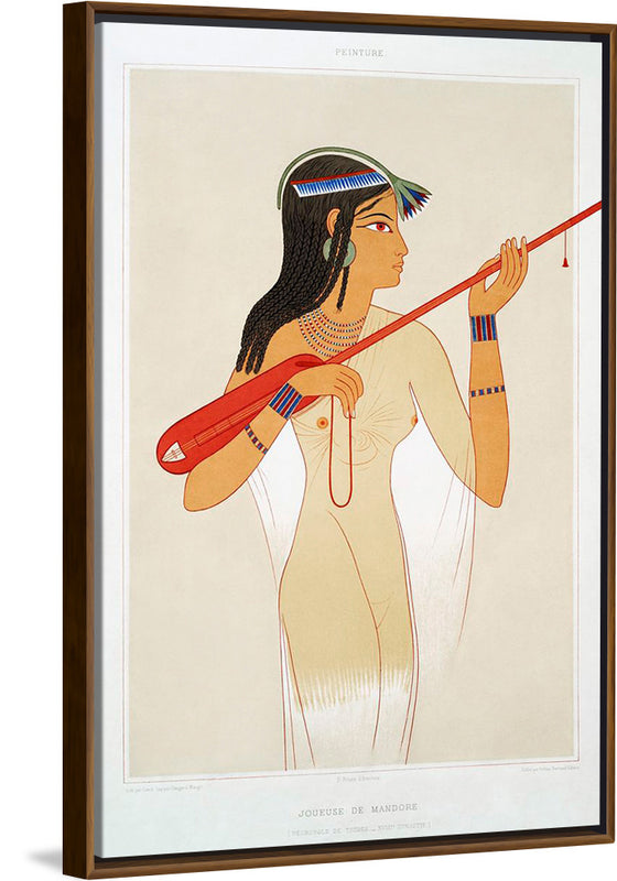 "Mandore player from Histoire de l'art Egyptien (1878)", Emile Prisse d'Avennes