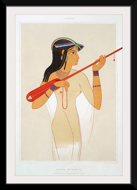 "Mandore player from Histoire de l'art Egyptien (1878)", Emile Prisse d'Avennes