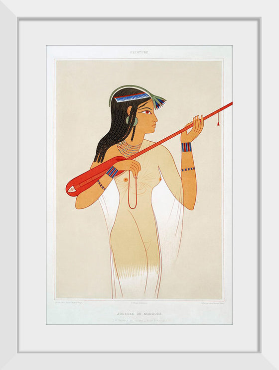 "Mandore player from Histoire de l'art Egyptien (1878)", Emile Prisse d'Avennes