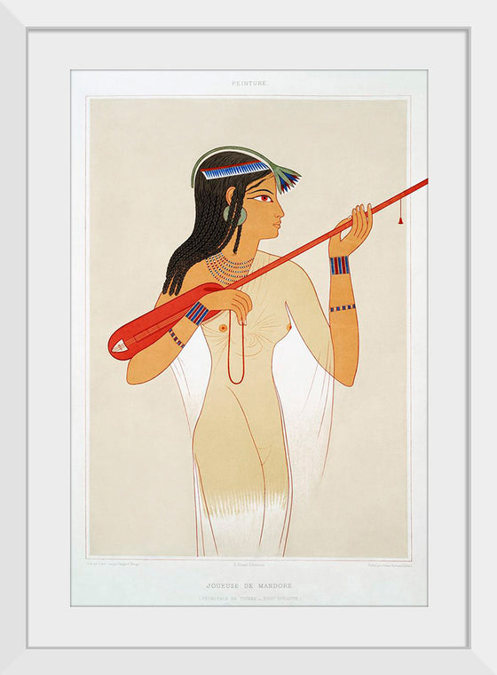 "Mandore player from Histoire de l'art Egyptien (1878)", Emile Prisse d'Avennes