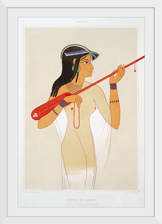 "Mandore player from Histoire de l'art Egyptien (1878)", Emile Prisse d'Avennes