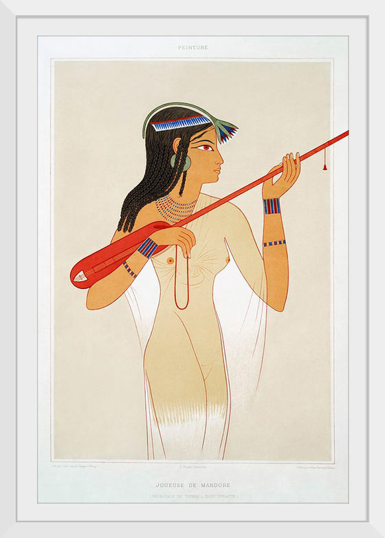 "Mandore player from Histoire de l'art Egyptien (1878)", Emile Prisse d'Avennes