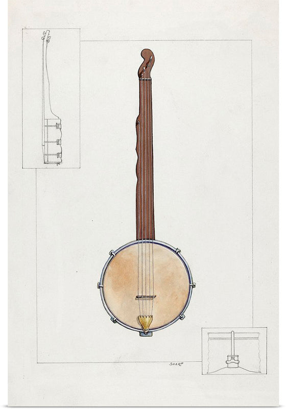 "Plantation Banjo (ca.1937)", Floyd R. Sharp