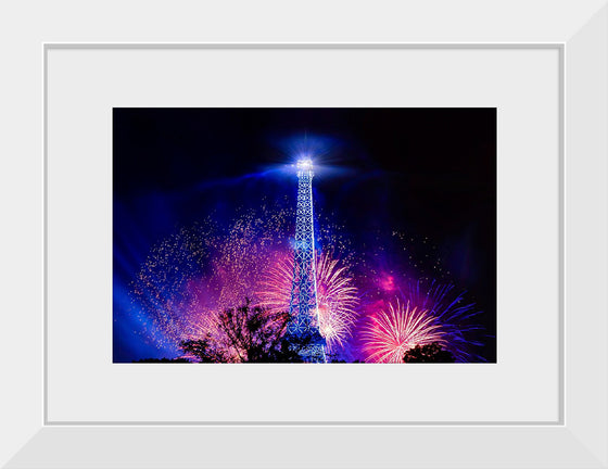 "Fireworks at Eiffel Tower, Paris, France"