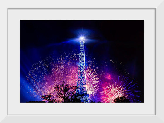 "Fireworks at Eiffel Tower, Paris, France"