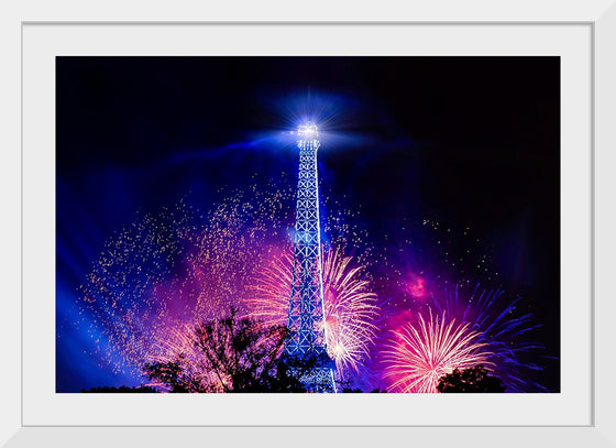 "Fireworks at Eiffel Tower, Paris, France"