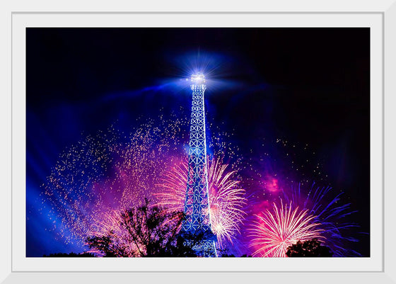 "Fireworks at Eiffel Tower, Paris, France"