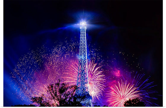 "Fireworks at Eiffel Tower, Paris, France"