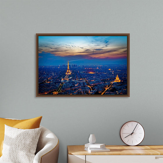 "Eiffel Tower and Paris Cityscape at Night"