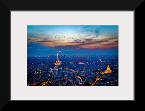 "Eiffel Tower and Paris Cityscape at Night"