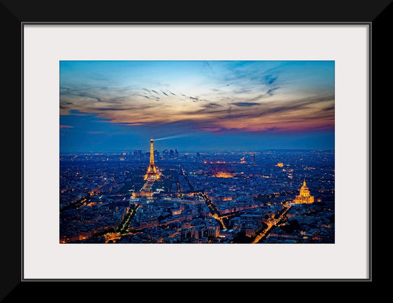 "Eiffel Tower and Paris Cityscape at Night"