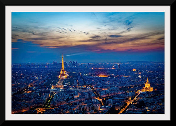 "Eiffel Tower and Paris Cityscape at Night"