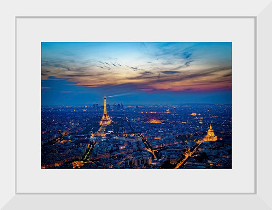 "Eiffel Tower and Paris Cityscape at Night"