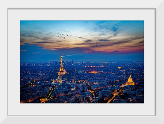 "Eiffel Tower and Paris Cityscape at Night"