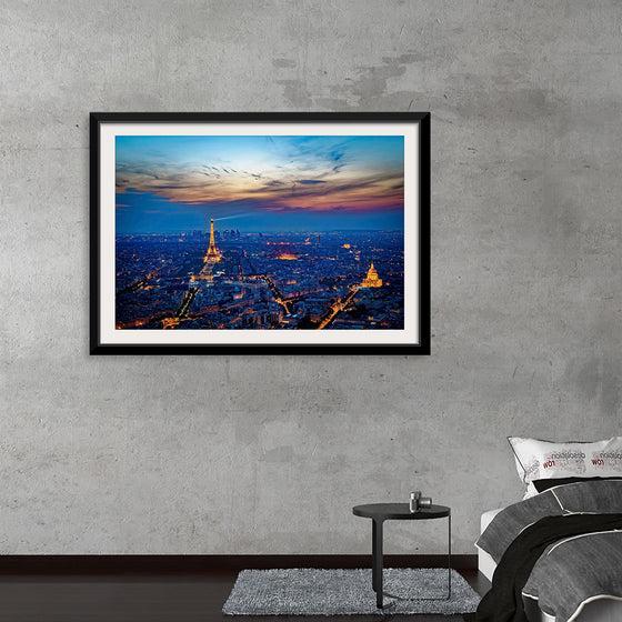 "Eiffel Tower and Paris Cityscape at Night"