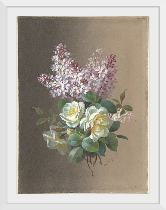 "Flowers: Roses and Lilacs", Paul de Longpre