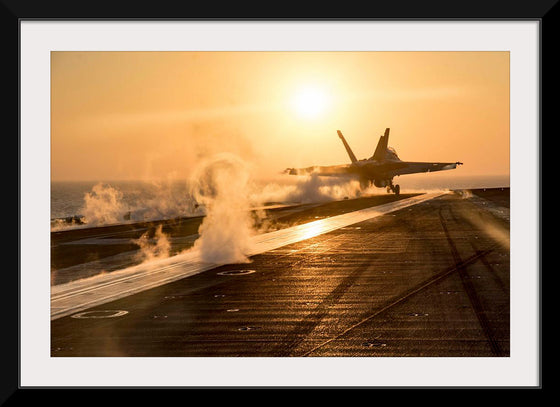 "MEDITERRANEAN SEA - An F/A-18F Super Hornet assigned to the Fighting Swordsmen of Strike Fighter Squadron (VFA) 32 launches from the flight deck of the aircraft carrier USS Dwight D. Eisenhower (CVN 69) (Ike)"
