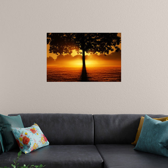 "Sunrise Tree Silhouette Nature"