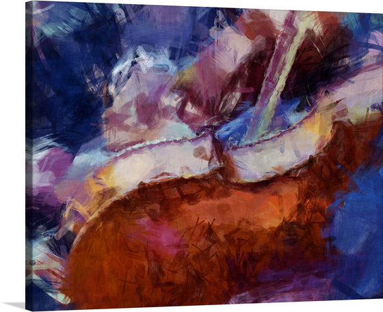 “String Quartet” is a mesmerizing artwork that captures the soulful resonance and harmonious dance of music in visual form. The artist skillfully employs a symphony of brush strokes, where each stroke is akin to a musical note, creating a visual melody that dances across the canvas. Rich hues of blues and purples blend seamlessly with warm earth tones, evoking the depth and emotion of a live string quartet performance. 